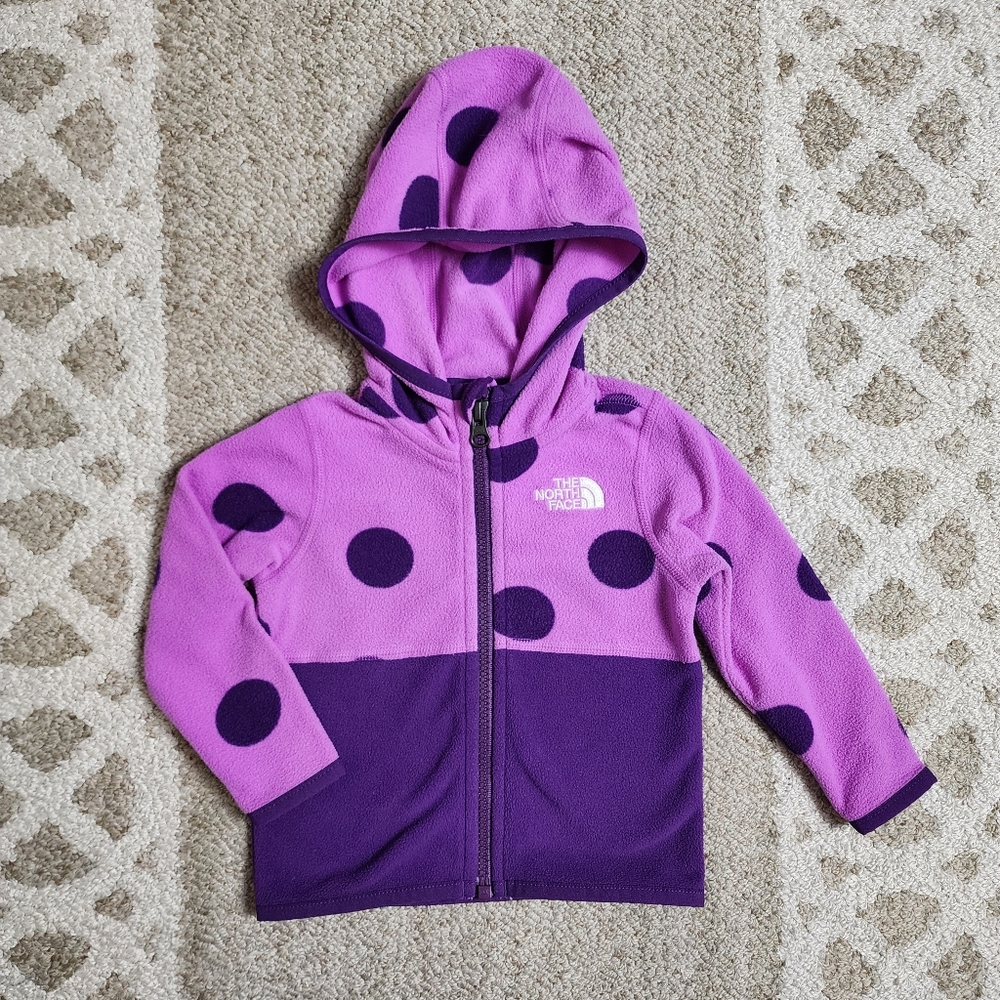 The North Face Glacier Full-Zip Fleece Jacket Purple Polka Dot 6-12 Months